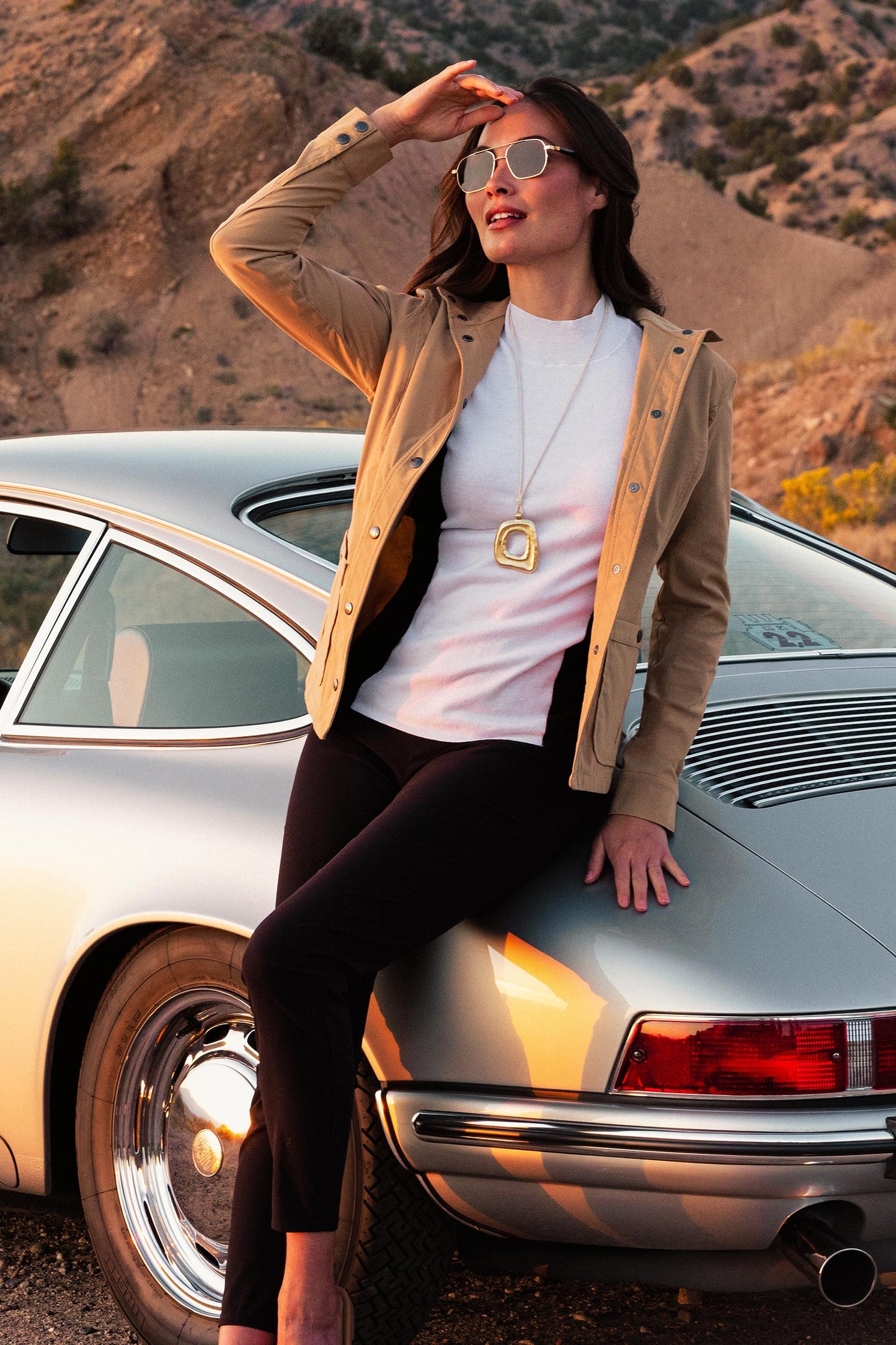 Abryl Contrast Cashmere Blend Mockneck Top