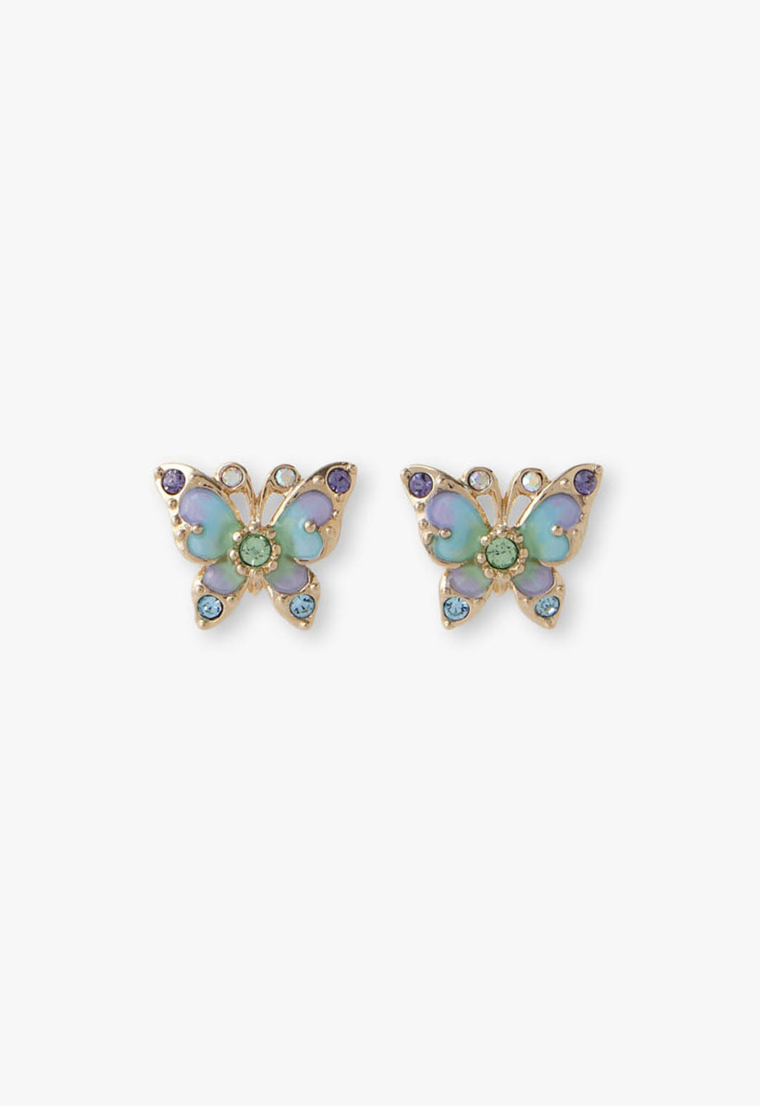 Aqua & Lavender Butterfly Earrings
