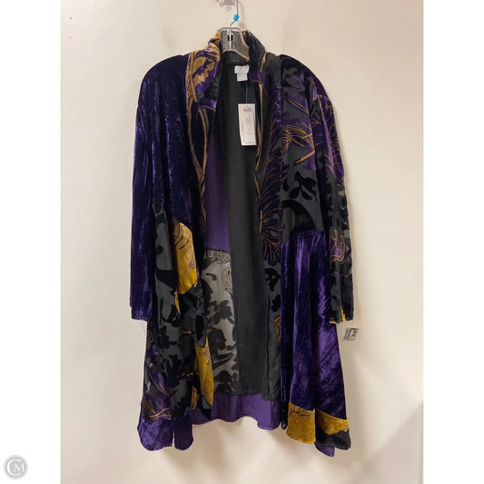 Kimono By Chicos In Black & Purple, Size: 1x