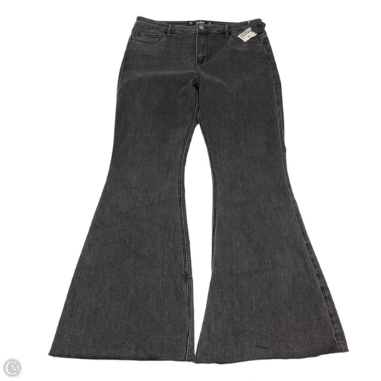Jeans Flared By Hollister In Grey Denim, Size: 14