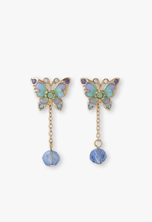Aqua & Lavender Butterfly Earrings